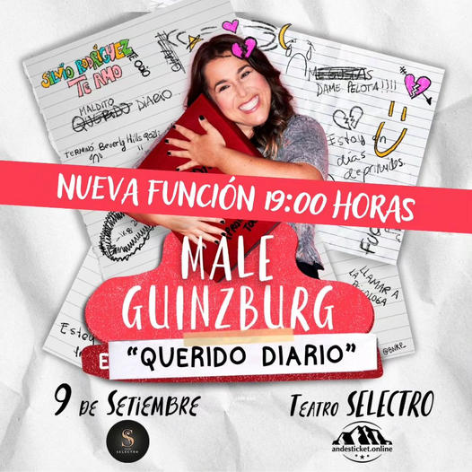 Lee más sobre el artículo ¡Malena Guinzburg llega al Teatro Selectro!